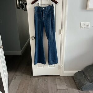 Veronica Beard Dark Blue Flare Jeans
